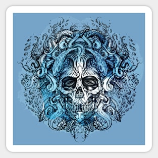 Ocean Monster Skull Sticker